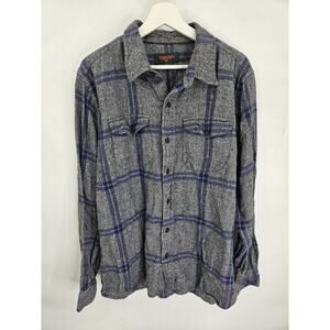 Flyshacker Clothing Company Flannel Button Down Plaid Shirt Outdoors Size L